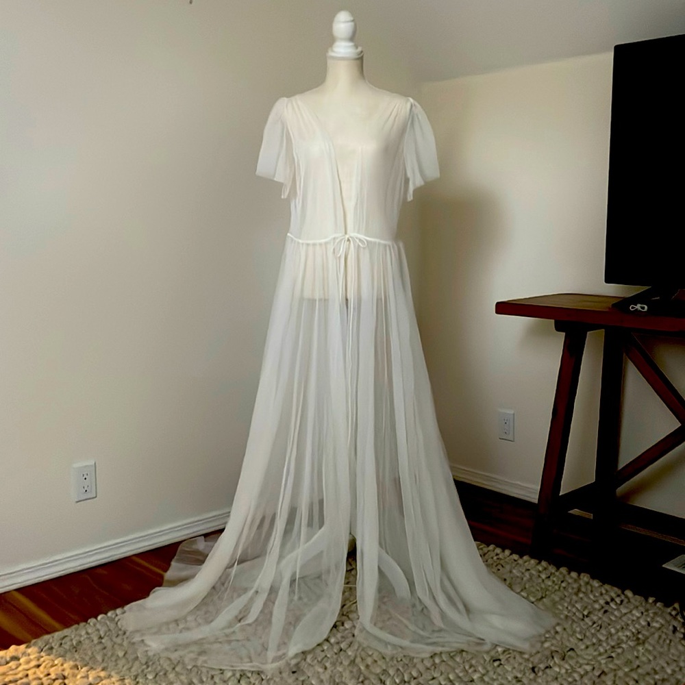 Ethereal Sheer Boudoir Dressing Gown